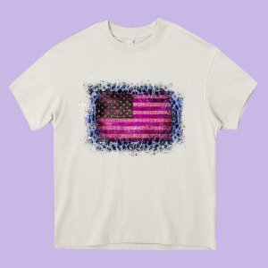 Old Leopard American Flag Heavy Core Tee Designed By Bettercallsaul