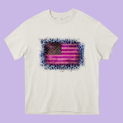 Old Leopard American Flag Heavy Core Tee Designed By Bettercallsaul