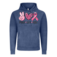 Vintage Denim peace love cure breast cancer Vintage Hoodie - MaliasSmallBusiness