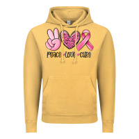 Vintage Mustard peace love cure breast cancer Vintage Hoodie - MaliasSmallBusiness