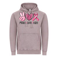 Vintage Zinc peace love cure breast cancer Vintage Hoodie - MaliasSmallBusiness