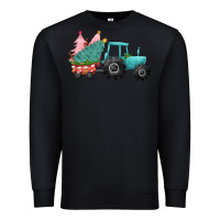 Black christmas tree tractor Premium Sweatshirt - CowGirlArtShop