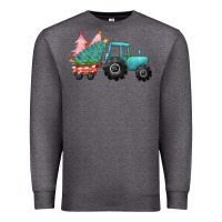 Charcoal Heather christmas tree tractor Premium Sweatshirt - CowGirlArtShop