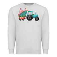 Dove Grey christmas tree tractor Premium Sweatshirt - CowGirlArtShop