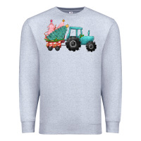 Heather Grey christmas tree tractor Premium Sweatshirt - CowGirlArtShop