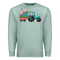 Seafoam christmas tree tractor Premium Sweatshirt - CowGirlArtShop