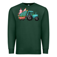 Sports Green christmas tree tractor Premium Sweatshirt - CowGirlArtShop