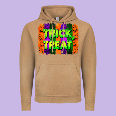 Trick Or Treat Brushstroke Vintage Hoodie Designed By Jasminsmagicworld