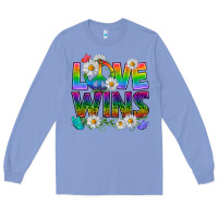 Colony Blue Pride LGBTQ+ Love Wins Long Sleeve Tee - BundleAndBundleShop