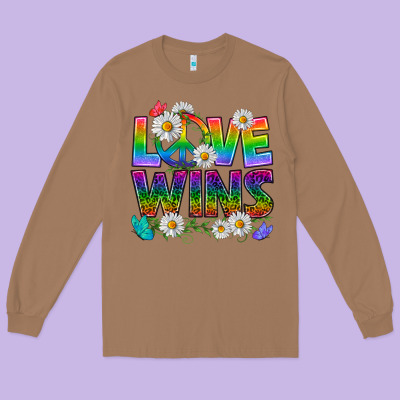 Pride Lgbtq+ Love Wins Long Sleeve Tee Designed By Bundleandbundleshop