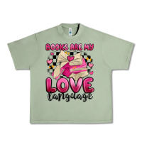 Oil Green books are my love language Urban Heavy Tee - MaliasSmallBusiness