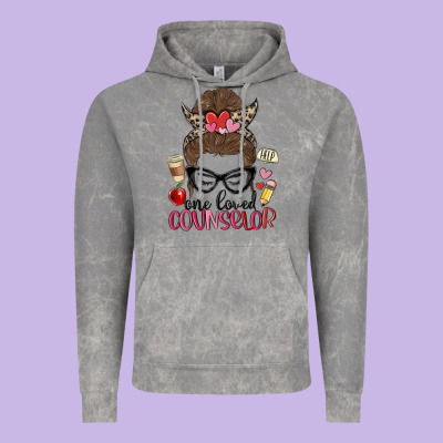 Messy Bun One Loved Counselor Vintage Hoodie Designed By Maliassmallbusiness