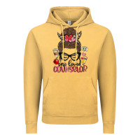 Vintage Mustard messy bun one loved counselor Vintage Hoodie - MaliasSmallBusiness
