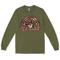 Army Green girl mama western leopard rainbow Long Sleeve Tee - JahusDesignShop