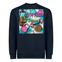Navy gym hair don't care clasp and water bottle with glitter seamless patte Heavyweight Sweatshirt - BundleAndBundleShop