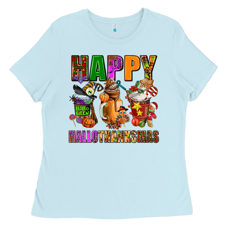 Happy Hallothanksmas Ladies Tee by AdoDesignShop | Teevron