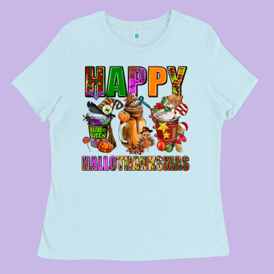 Happy Hallothanksmas Ladies Tee Designed By Adodesignshop