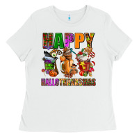White happy hallothanksmas Ladies Tee - AdoDesignShop