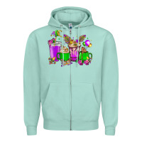 Seafoam Mardi Gras coffee cups Zipper Hoodie - NancyCooperArtShop