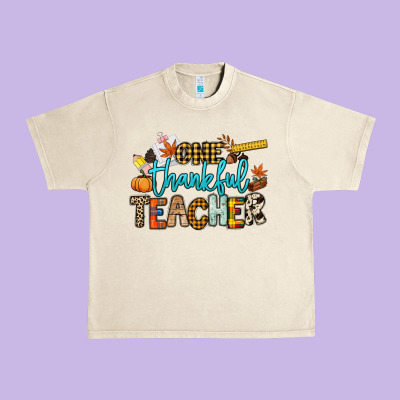 One Thankful Teacher Urban Heavy Tee Designed By Nancycooperartshop
