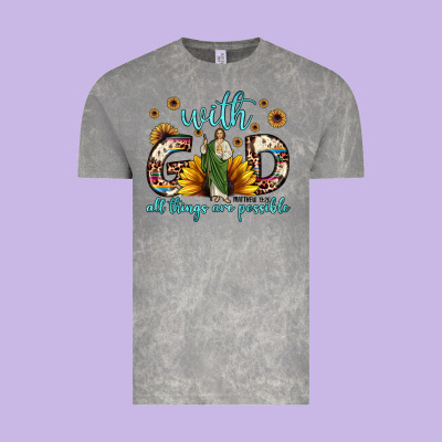 With God All Things Are Possible Matthew 19 26 Vintage Tee Designed By Jahusdesignshop