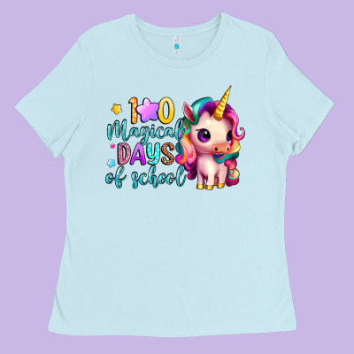 100 Magical Days Of School Ladies Tee Designed By Artiststas