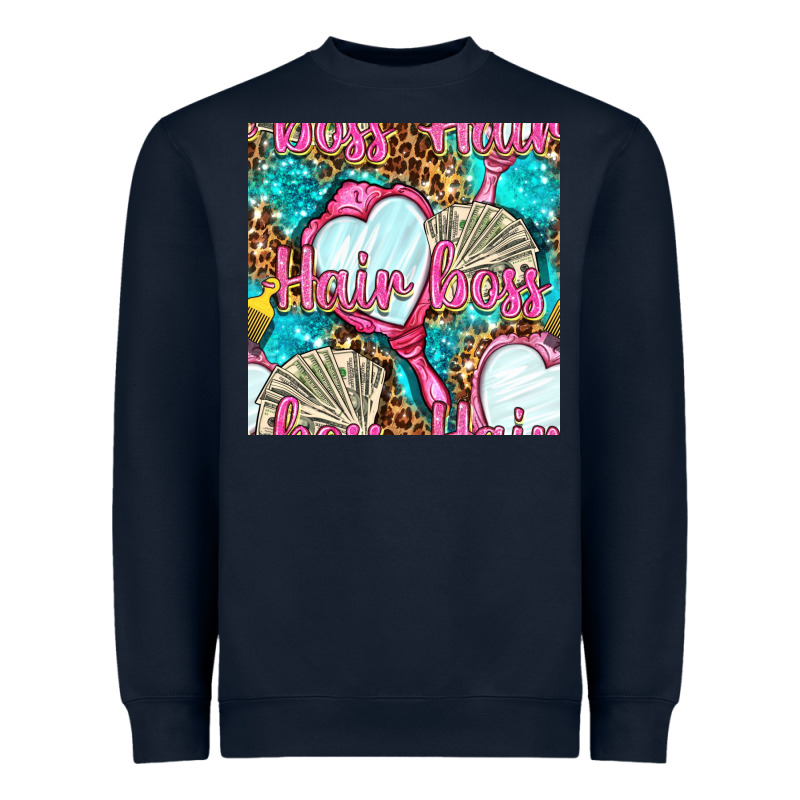 Hair Boss And Hand Mirror With Money And Leopard Seamless Pattern Bbs Heavyweight Sweatshirt by BundleAndBundleShop | Teevron