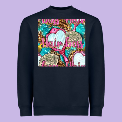 Hair Boss And Hand Mirror With Money And Leopard Seamless Pattern Bbs Heavyweight Sweatshirt Designed By Bundleandbundleshop