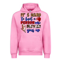 Fuchsia Pink It's Hard To Beat A Person Who Never Gives Up Urban Hoodie - BundleAndBundleShop
