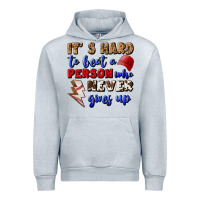 Heather Grey It's Hard To Beat A Person Who Never Gives Up Urban Hoodie - BundleAndBundleShop