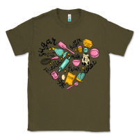 Army Green vanilla eggs sugar cocoa and kitchen heart Classic Tee - MaliasSmallBusiness