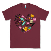 Burgundy vanilla eggs sugar cocoa and kitchen heart Classic Tee - MaliasSmallBusiness