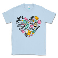 Dusty Blue vanilla eggs sugar cocoa and kitchen heart Classic Tee - MaliasSmallBusiness