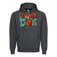 Smoke Game day leopard basketball Zipper Hoodie - NancyCooperArtShop