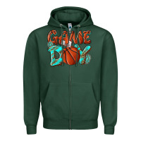 Sports Green Game day leopard basketball Zipper Hoodie - NancyCooperArtShop