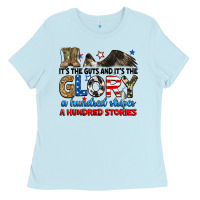 Baby Blue it's the guts and it's the glory a hundred stories Ladies Tee - RanaPortraitStore