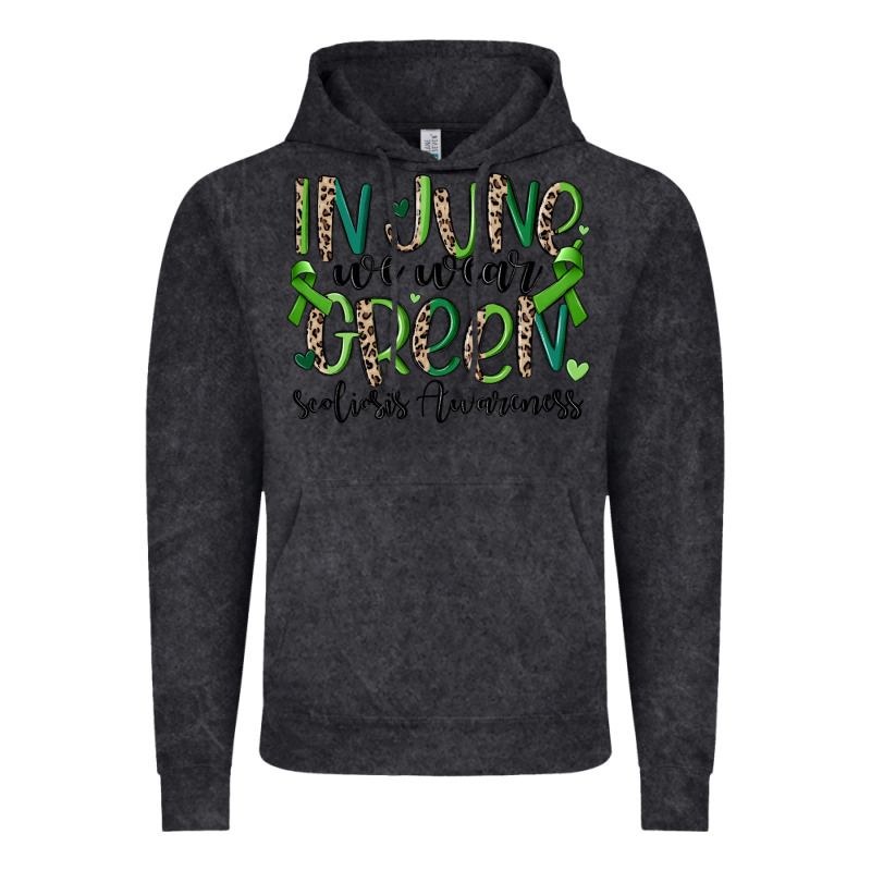 In June We Wear Green Scoliosis Awareness Vintage Hoodie by MaliasSmallBusiness | Teevron