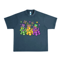 Midnight Navy mardi gras bead dogs Urban Heavy Tee - MaliasSmallBusiness