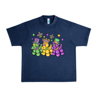 Navy mardi gras bead dogs Urban Heavy Tee - MaliasSmallBusiness