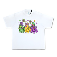 White mardi gras bead dogs Urban Heavy Tee - MaliasSmallBusiness