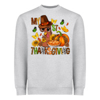 Heather Grey my first thanksgiving bbs Heavyweight Sweatshirt - BundleAndBundleShop