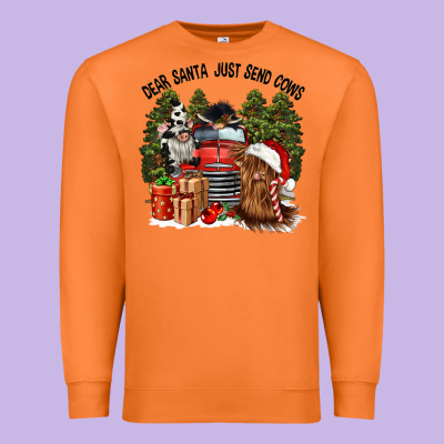 Dear Santa Just Send Cows Premium Sweatshirt Designed By Cowgirlartshop