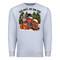 Heather Grey dear santa just send cows Premium Sweatshirt - CowGirlArtShop