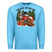 Ocean Blue dear santa just send cows Premium Sweatshirt - CowGirlArtShop
