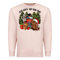 Pale Pink dear santa just send cows Premium Sweatshirt - CowGirlArtShop