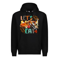 Black lets eat Premium Hoodie - CowGirlArtShop
