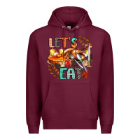 Burgundy lets eat Premium Hoodie - CowGirlArtShop