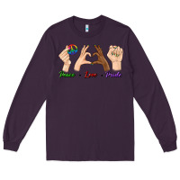 Plum Peace Love Pride Long Sleeve Tee - BundleAndBundleShop