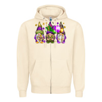 Sandshell Mardi Gras gnomes Zipper Hoodie - NancyCooperArtShop