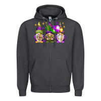Smoke Mardi Gras gnomes Zipper Hoodie - NancyCooperArtShop